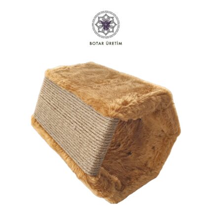 Premium Hexagon Tırmalamalı Kedi Yatağı - Camel